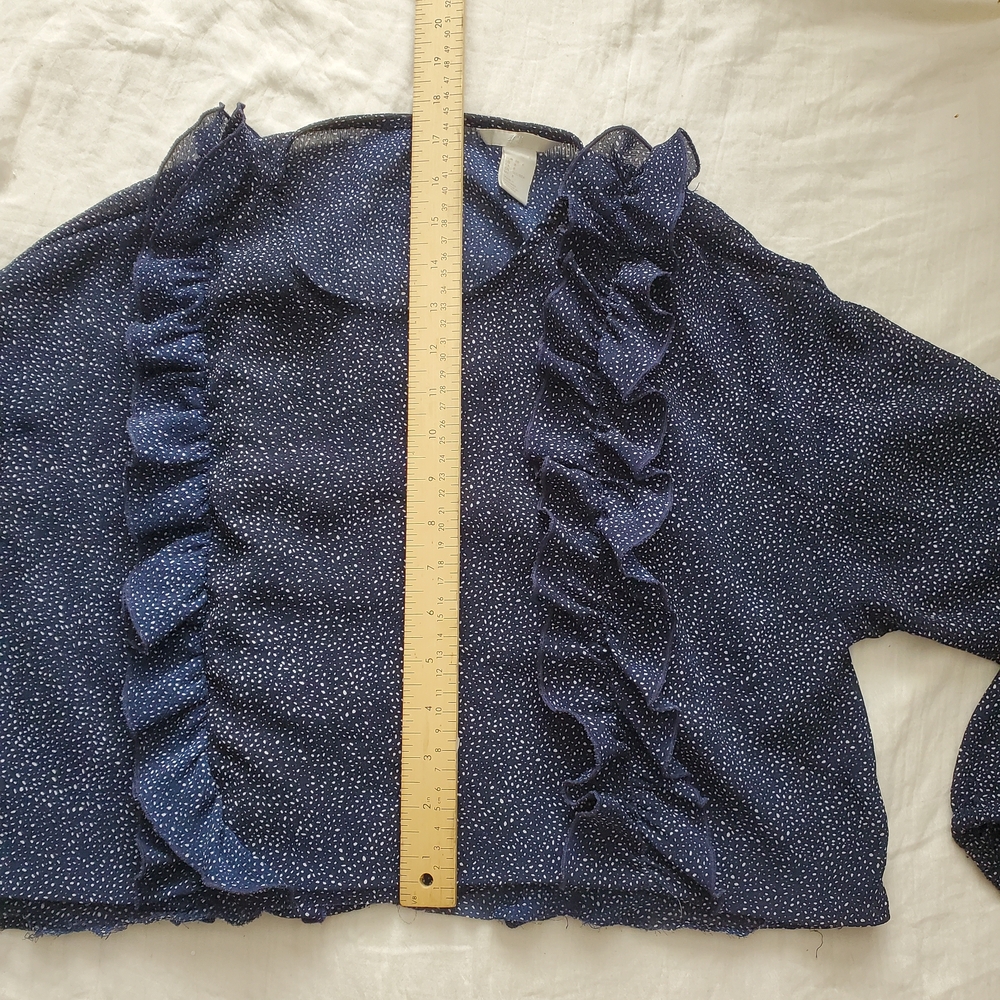 H&M Navy Ruffle Blouse - Picture 7 of 11